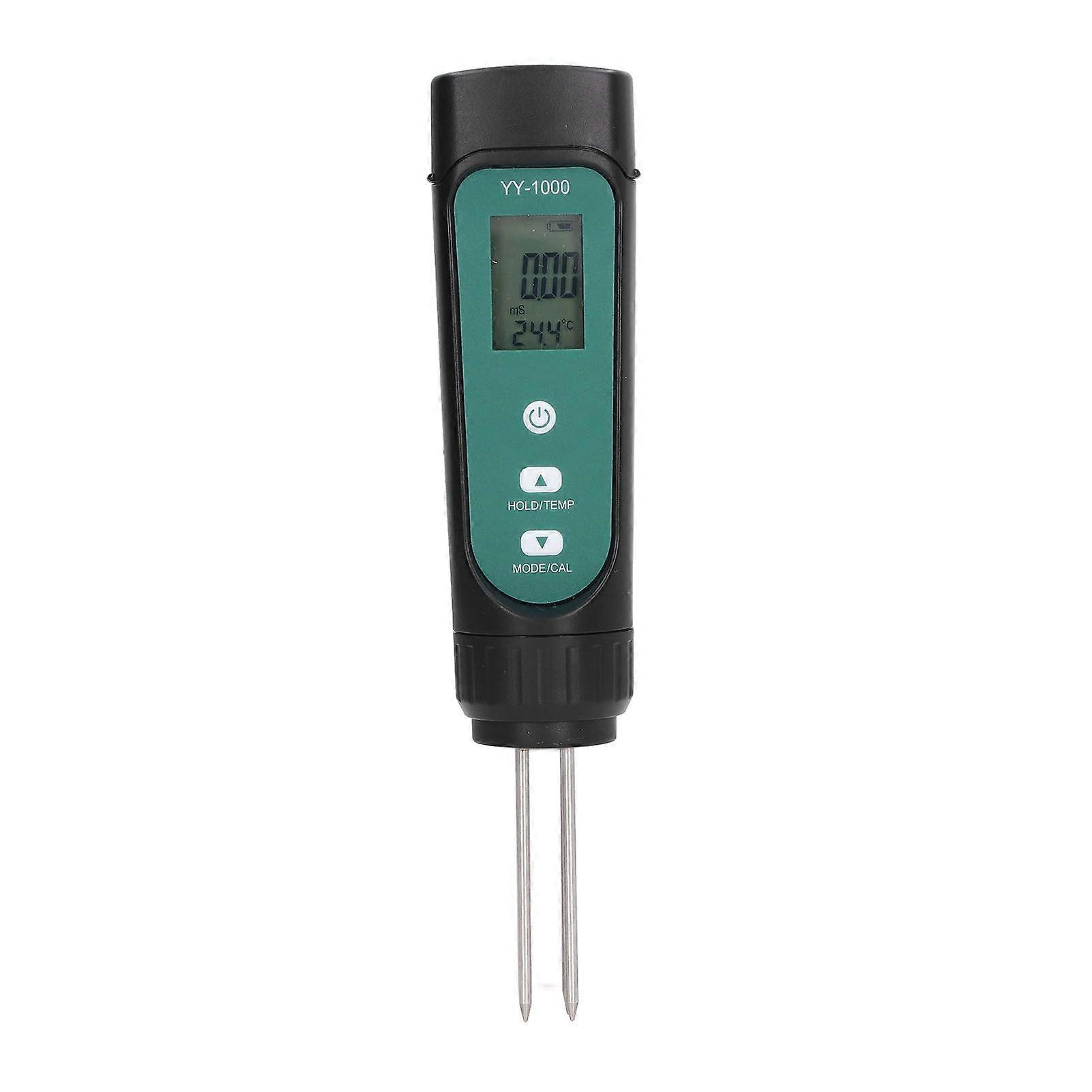 Soil EC Meter 3 in 1 Tester Moisture Temperature Conductivity Sensor LED Display