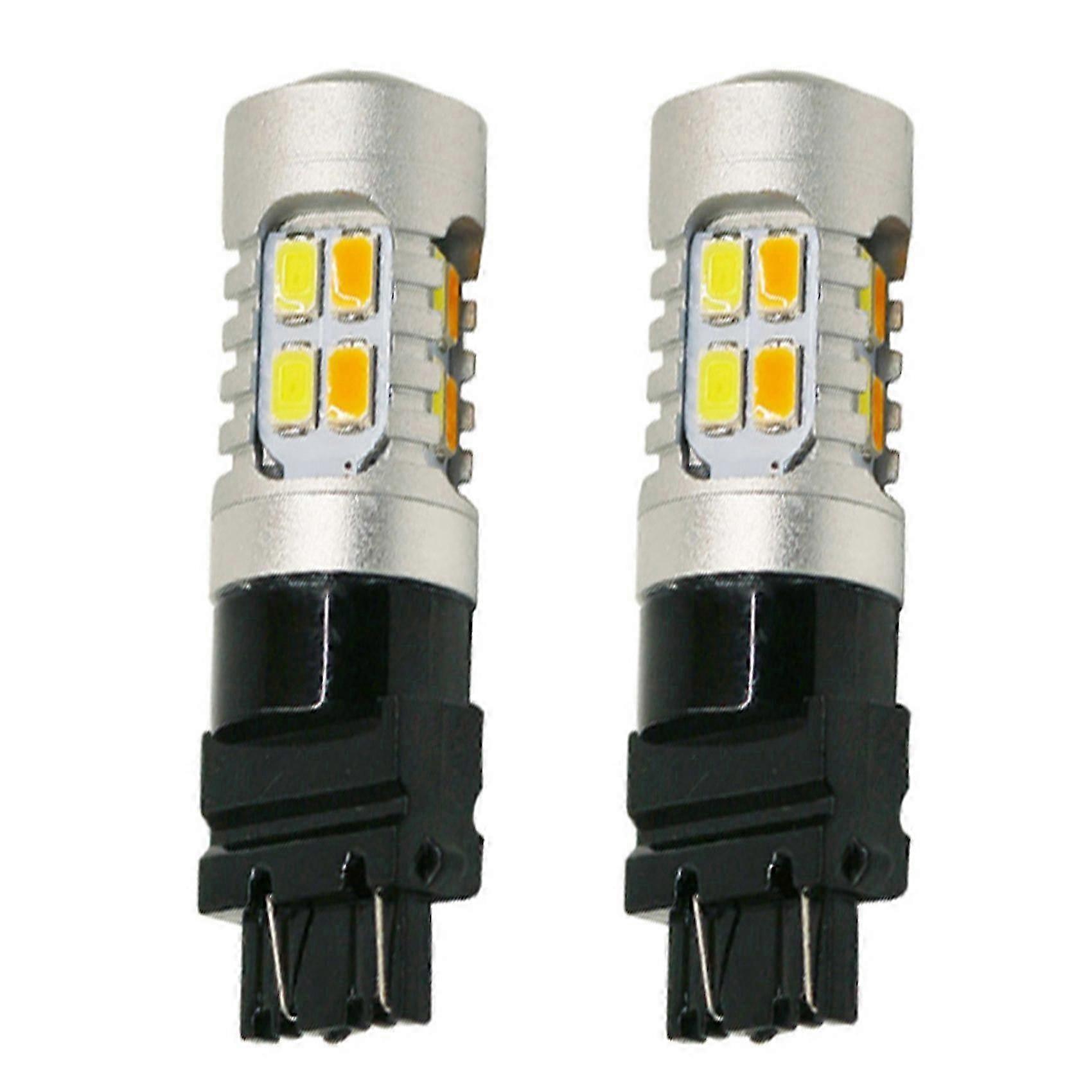 2PCS 3157 T25 P27/7W 5630 Bulbs Dual Color LED Bulb Canbus Car Turn Signal Lamp-FO SAHN