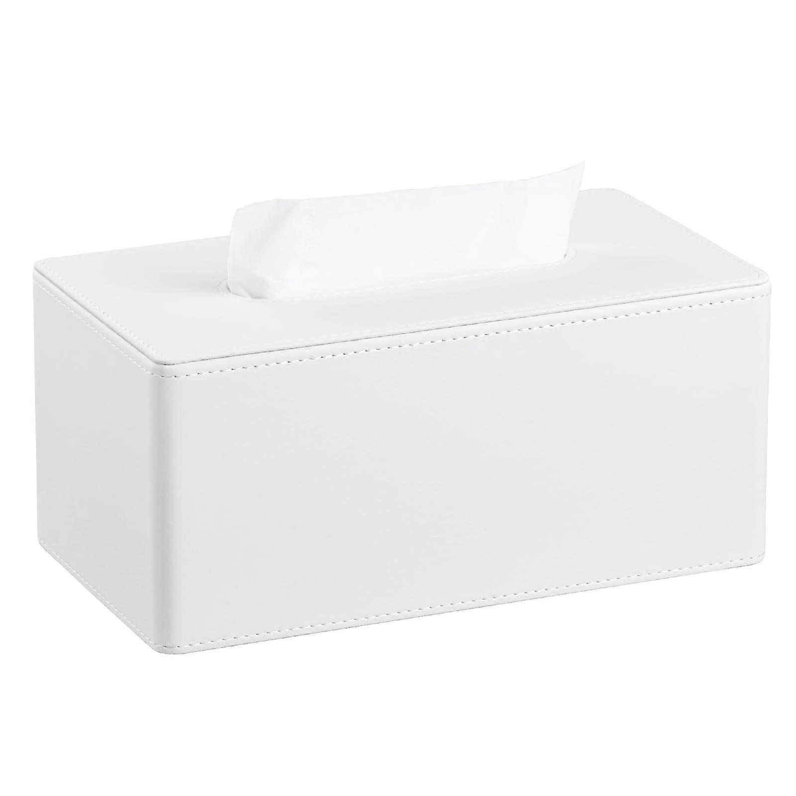 PU Leather Rectangular Tissue Box Cover for Bathroom Bedroom Office, Stylish Design, Durable Material, Fits Standard Tissue Size