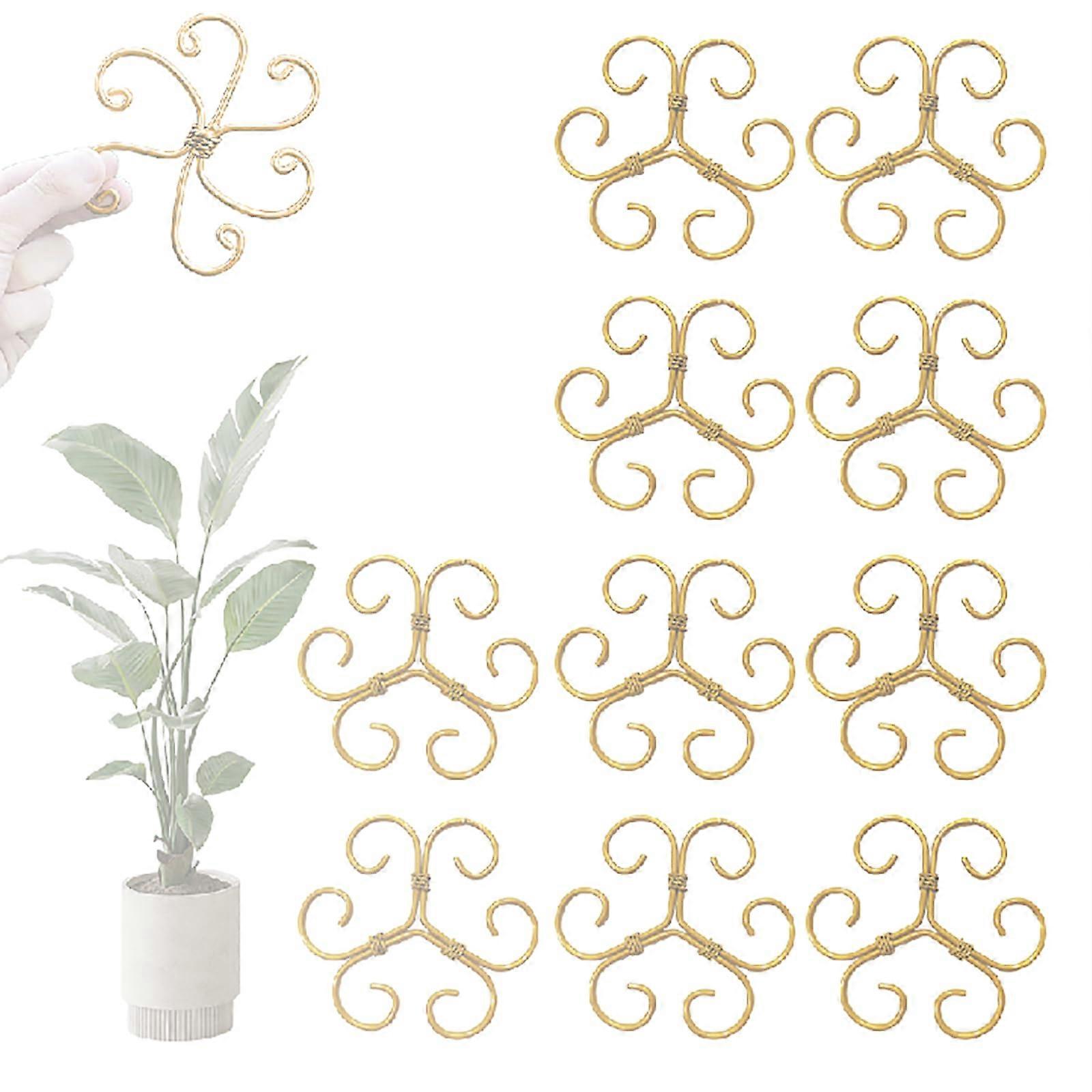 Plant Stem Support Set 10pcs, Reusable Plastic Climbing Plant Stakes, Trellis Holders for Houseplants, Heart Design