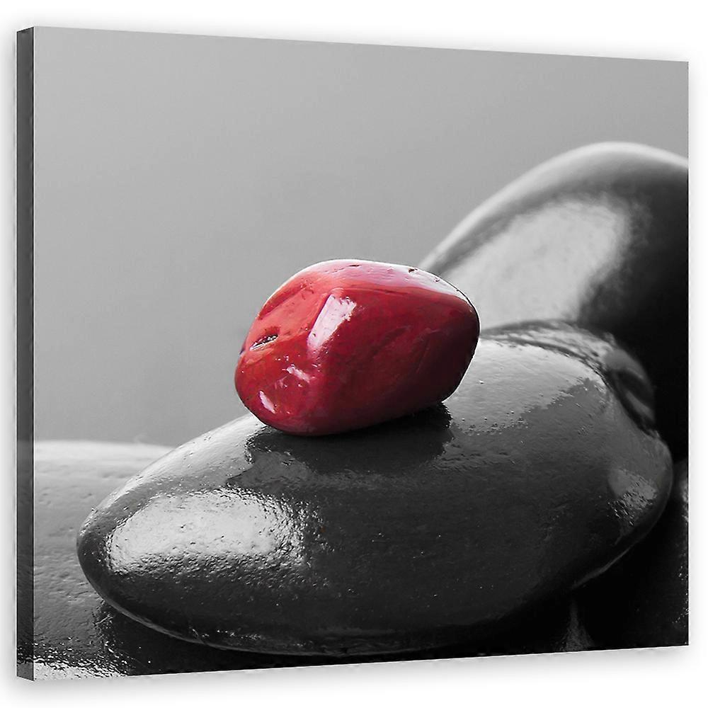 Lienzo, Spa de piedra zen roja - 50x50