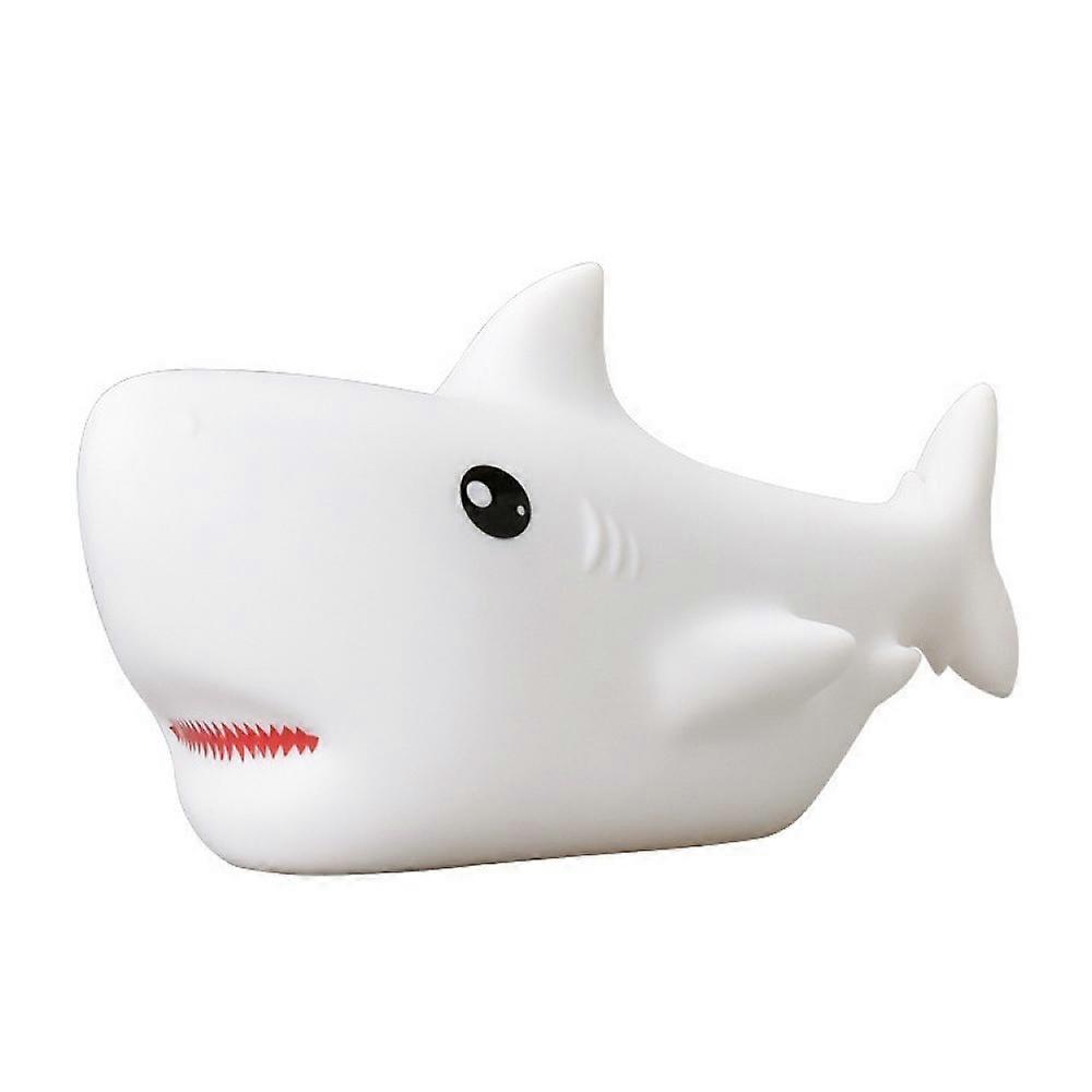 Jolie veilleuse de requin, LED en silicone rechargeable USB pour les enfants avec fonction de minuterie et commande par tapotement, sans danger pour les nourrissons avec éclairage pour les yeux, idéal