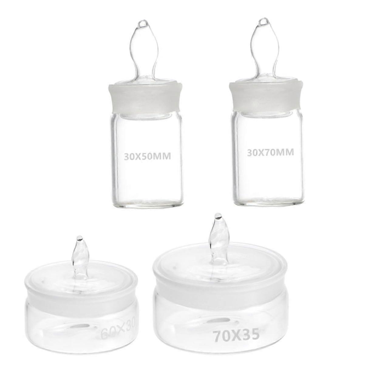 Glass Weighing Bottles 4pcs Small Glass Containers for Accurate Weighing and Storage 50ml Lab Equipment