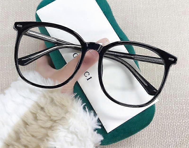 Oversized Reading Glasses Fatigue Relieve Computer Readers Blue Light Blocking Flat Light Mirror Presbyopic Glasses (Color : Black, Size : 0.00)