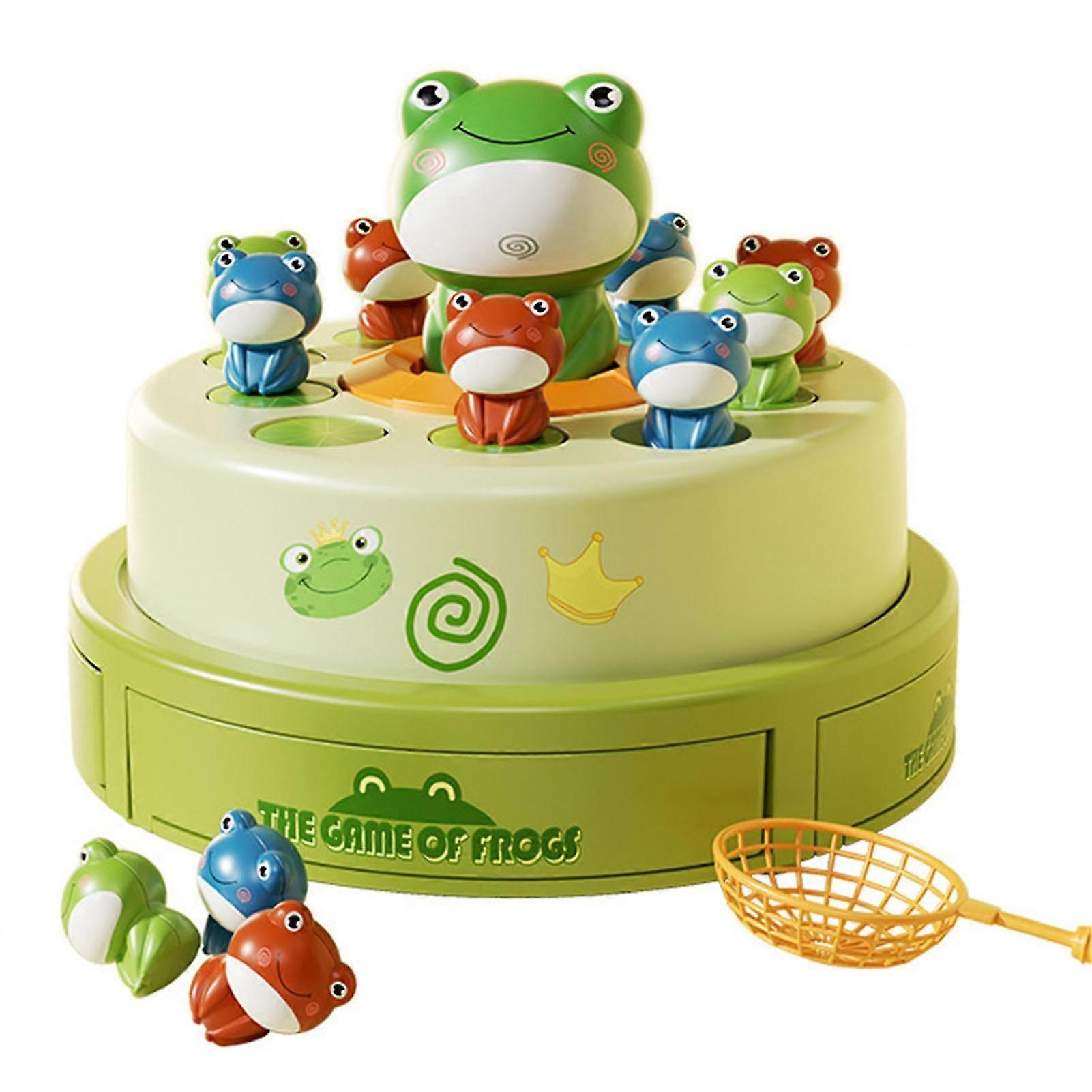 Bouncing Frog Game with Sound and Lights - Interactive Fishing & Catapult Toy, New Whack-a-Mole Game for Focus Training