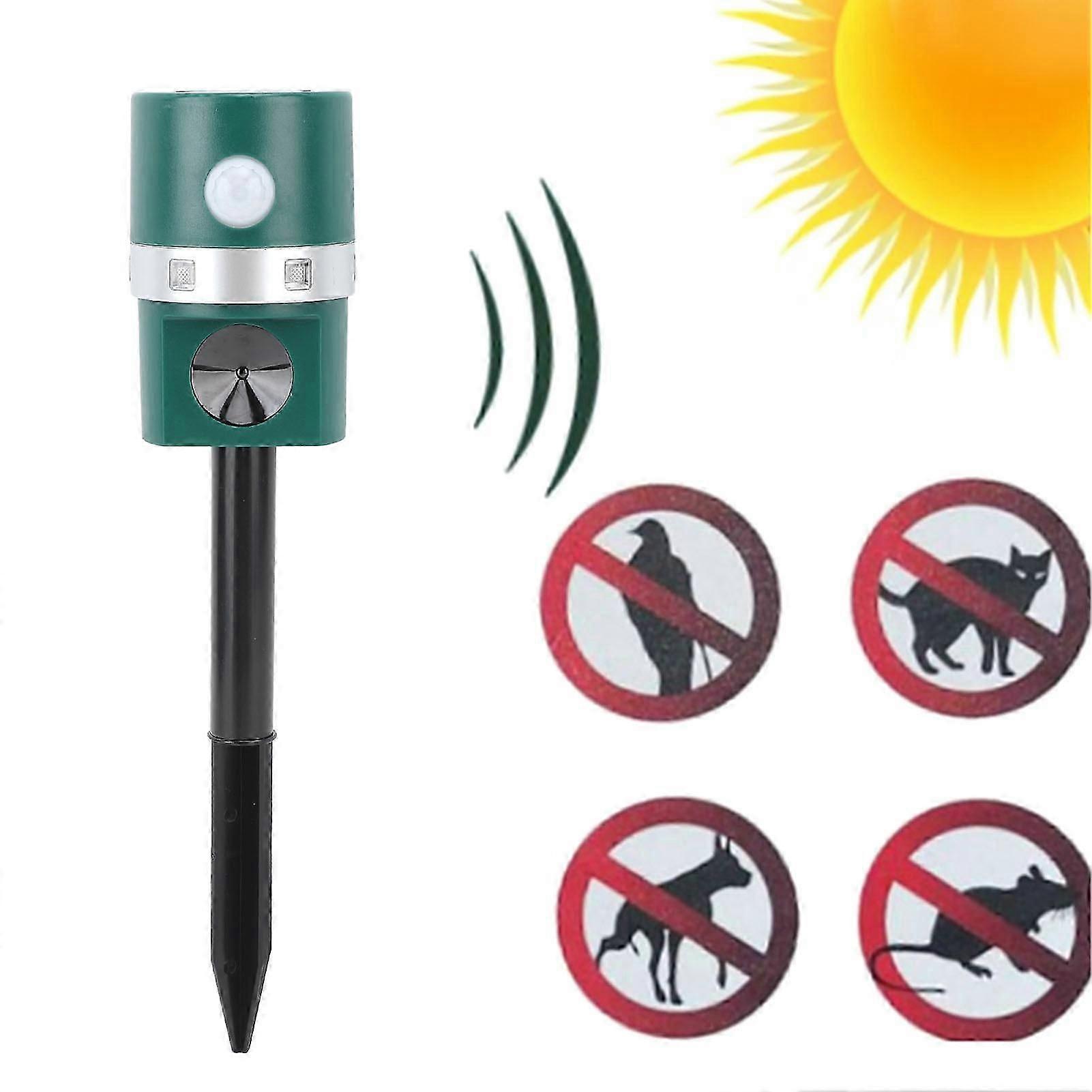 Ultrasonic Solar Animal Repeller Professional LED Solar Powered Bird Repeller with PIR Motion Sensor