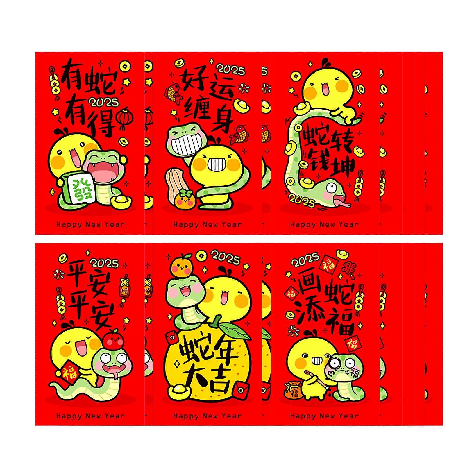60 Counts Happy New Year Labels 2x3.5In Retangular Wrapping Labels Sealing Sticker for Packaging Spring Festival Supply