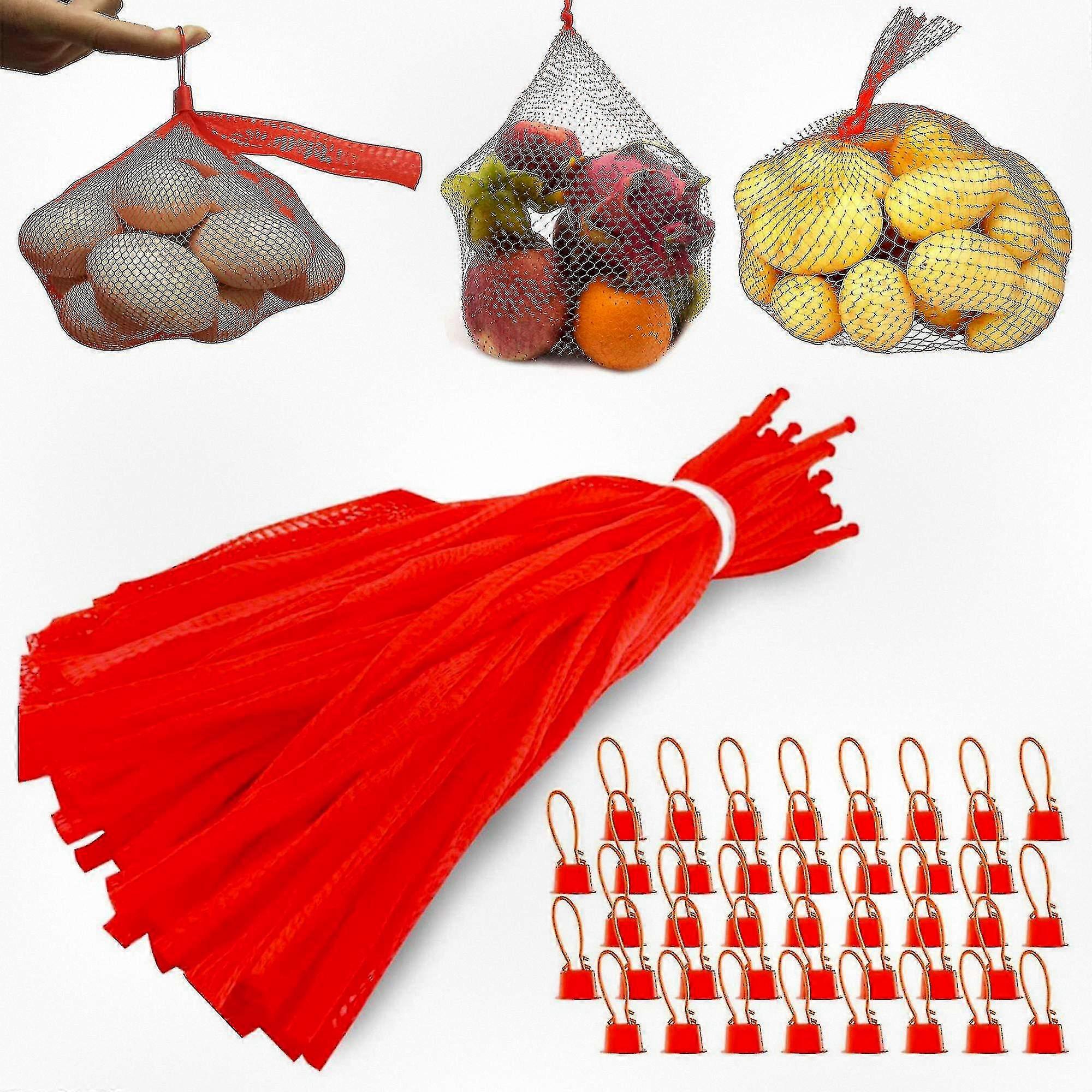 200 gjenbrukbare nettingposer for shopping, egg, frukt og grønnsaker - miljøvennlige nettposer