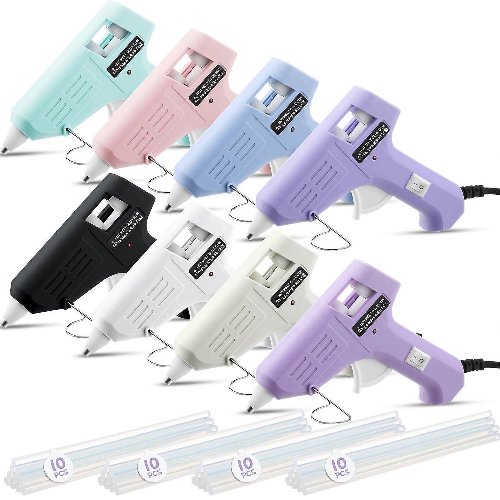 Macaron Color Hot Melt Gun with 40 Glue Sticks, Low Temp Glue Gun for Kids DIY Arts, 20W