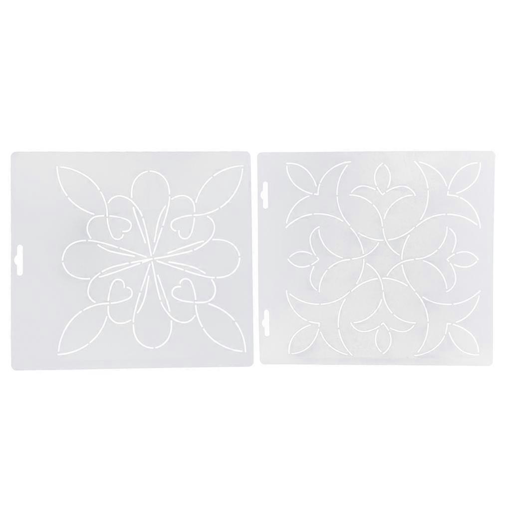 2 Pieces Plasitc Quilting Template Stencils for Embroidery Patchwork Sewing