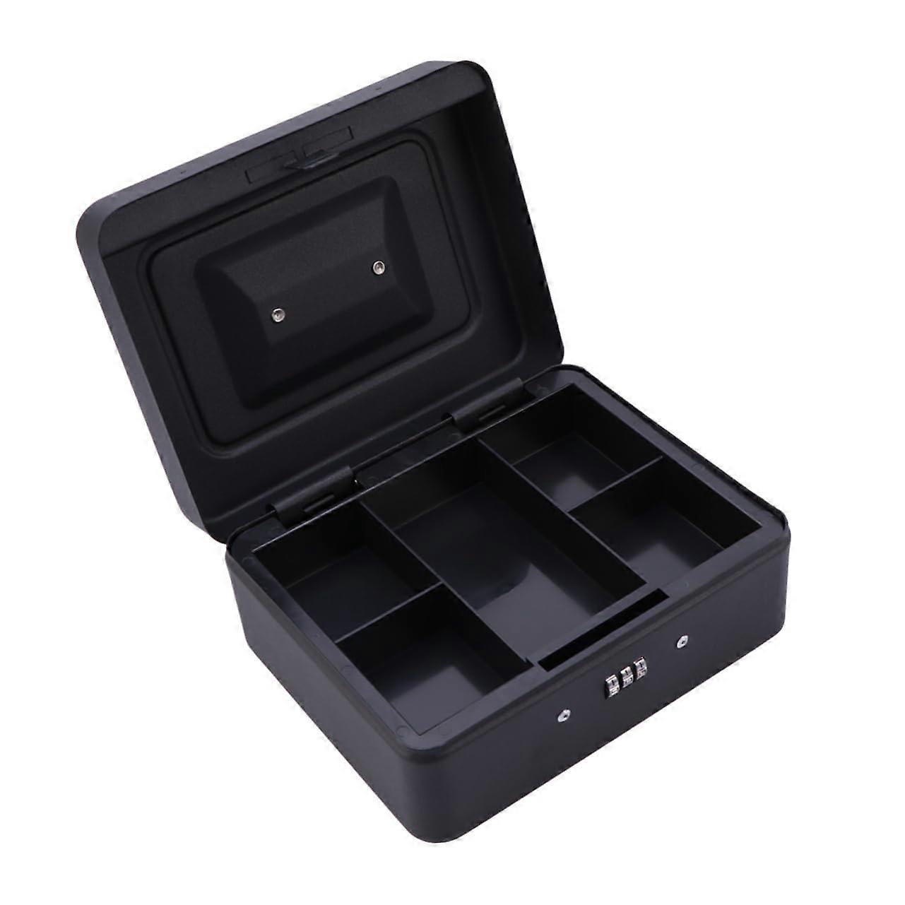 Thickened Metal Cash Box with Combination Lock for Cash, Coins, Keys, and Checks - Sturdy Handle, Secure Storage