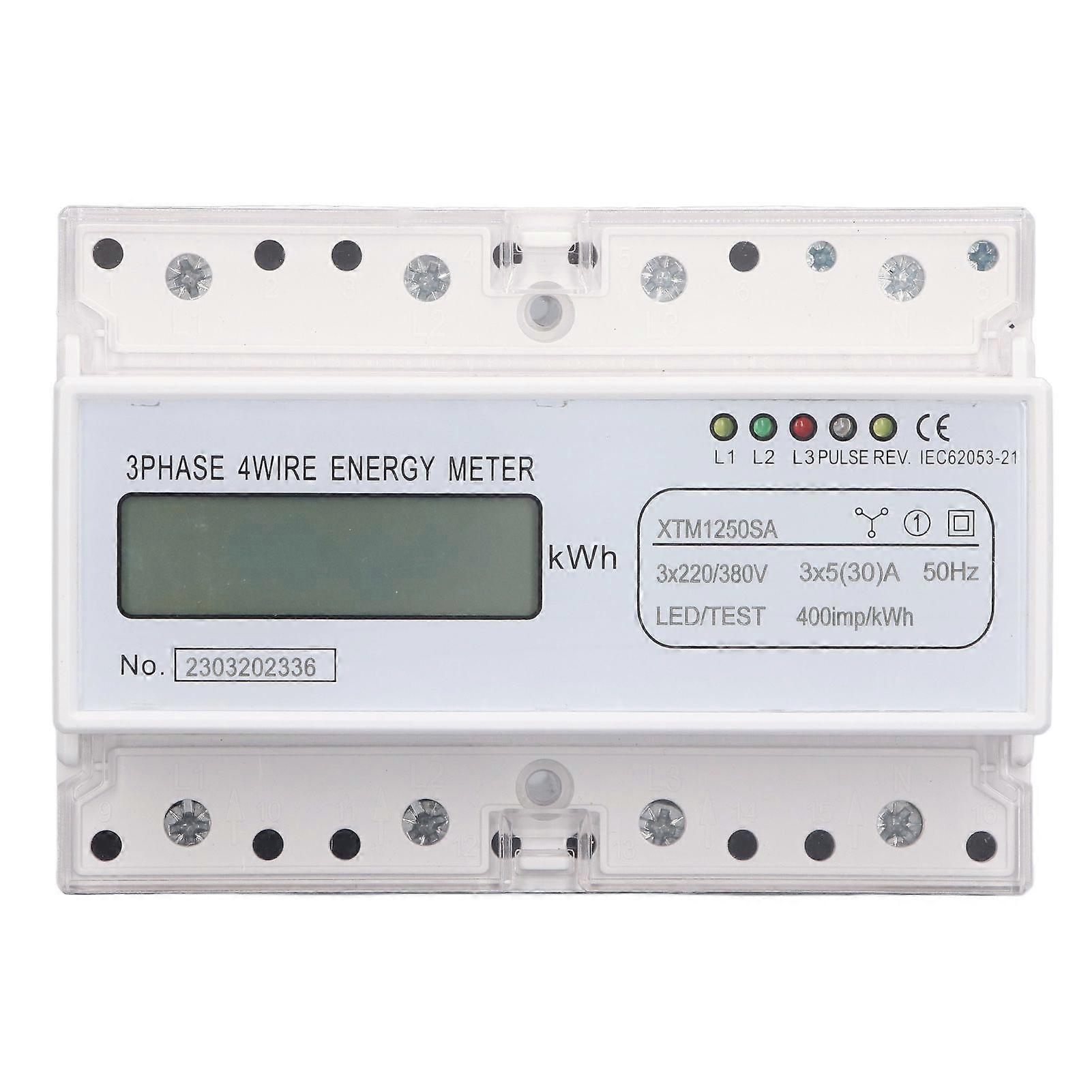 2025 Latest Model 7 Digit LCD Electric Energy Meter 35mm DIN Rail Mounting 3