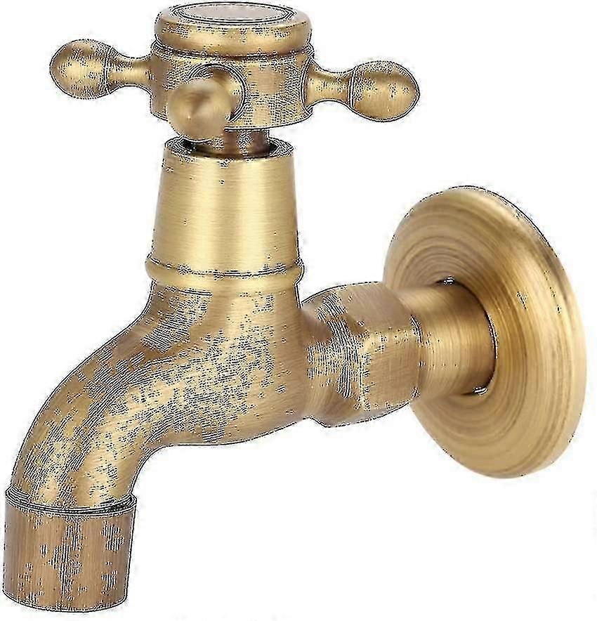 G1/2 Wall Mounted Vintage Solid Brass Faucet Water Tap For Kitchen Sink Mop Pool(short)