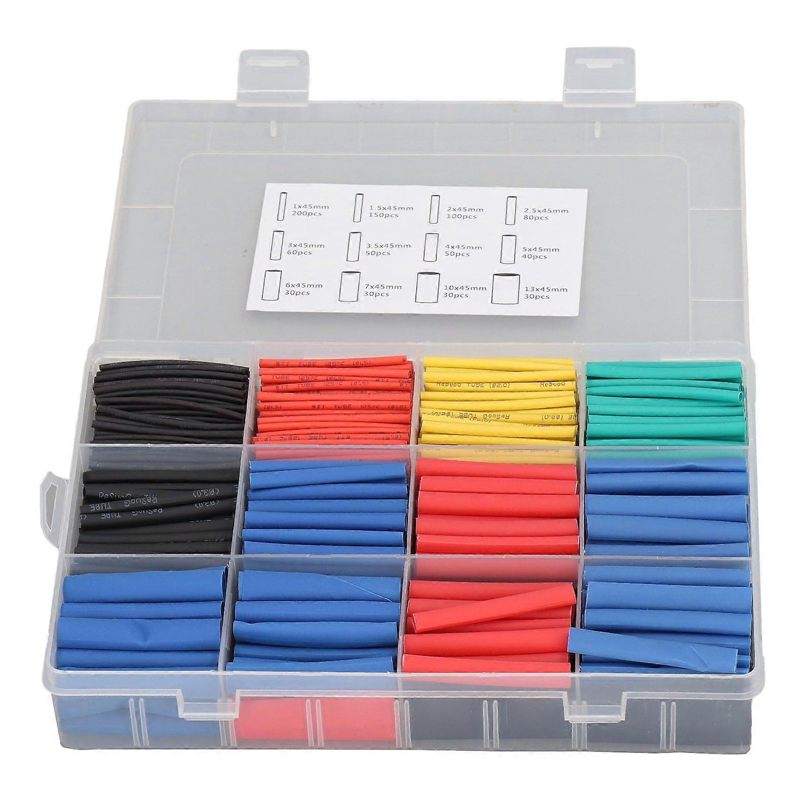 High quality 850-piece 2:1 color heat shrink tubing in various combinations