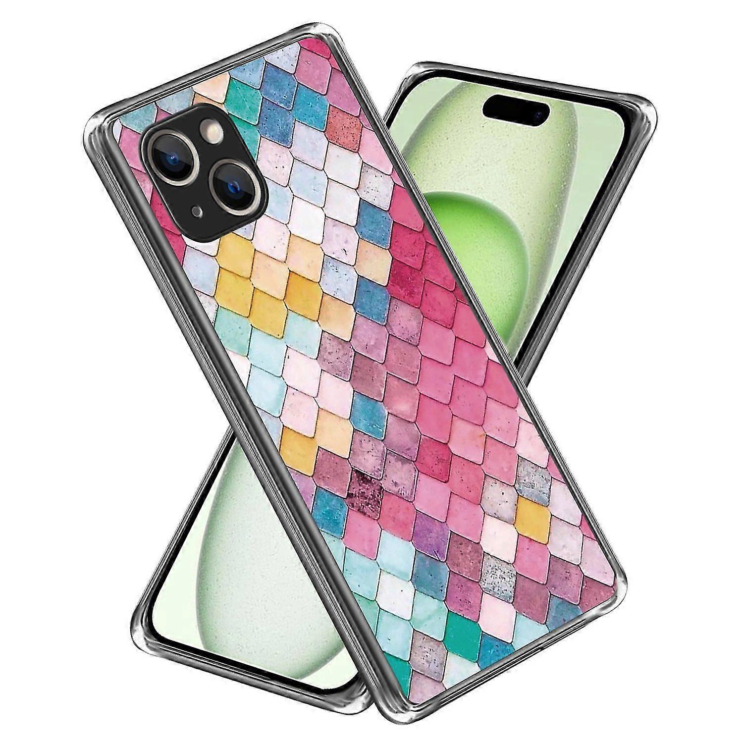 Compatible With Iphone 15 Plus Case Soft Tpu Pattern Printing Smart Phone Cover