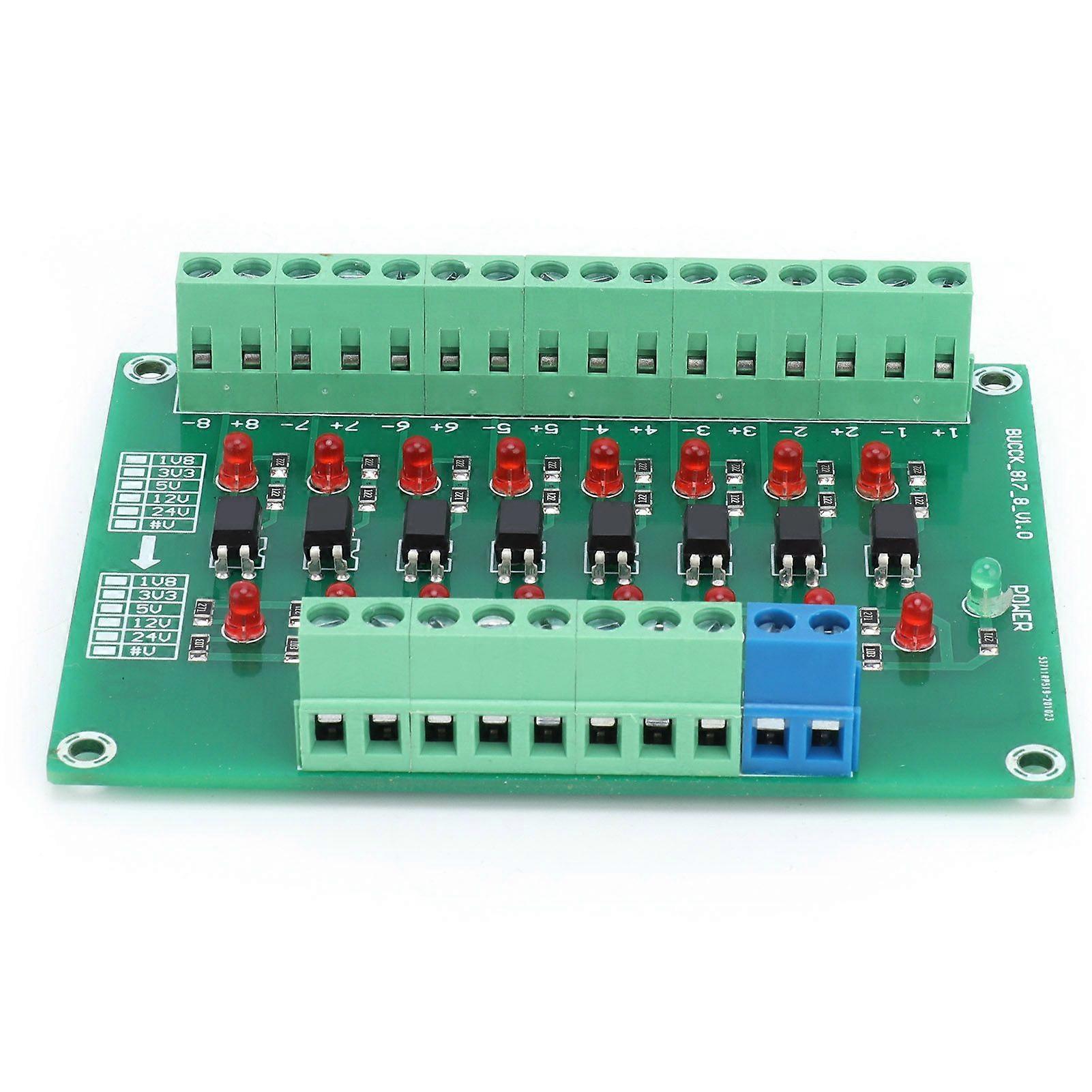 High quality  8-way 12V to 3.3V photoelectric isolation module PLC signal level
