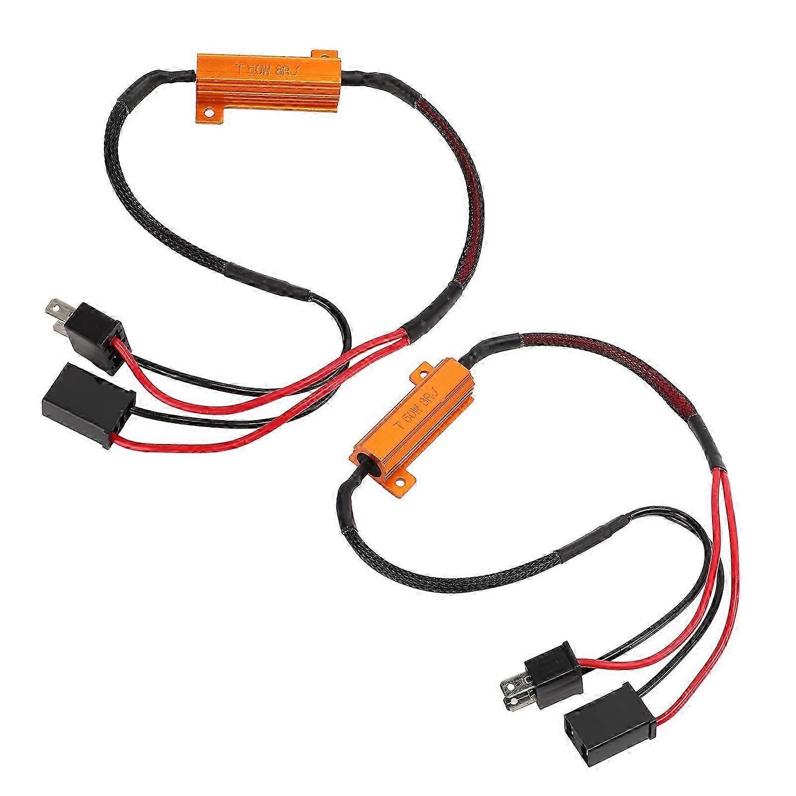 H7 LED Decoder with Single Wire and 8 Resistance for Headlight Troubleshooting