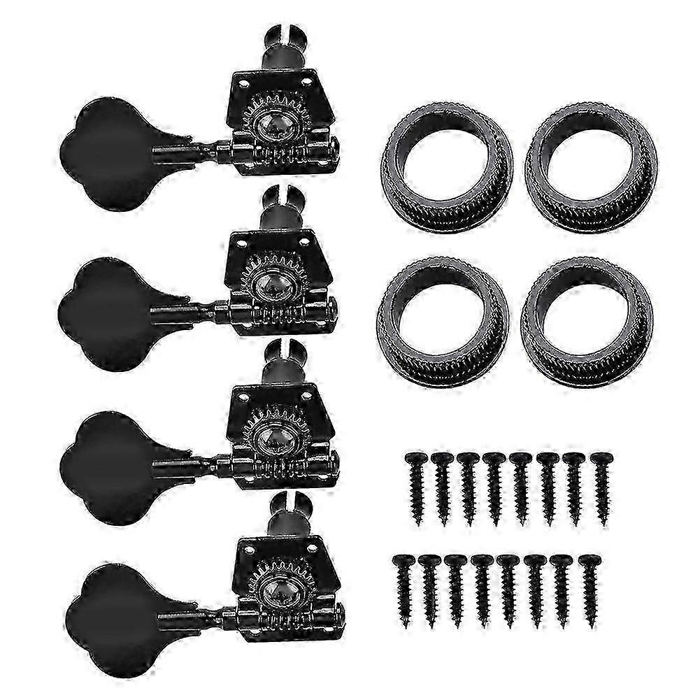 Exquisite 4r Bass String Tuning Pegs Open Tuers Głowice maszynowe ze stopu Czarne