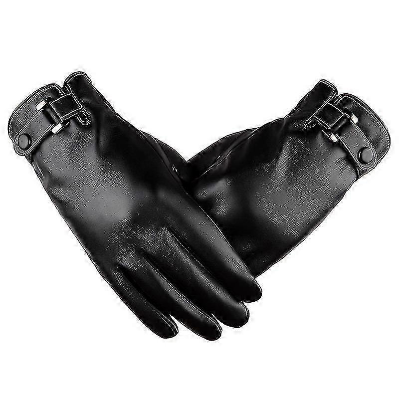 Leather Motorcycle Gloves Full Gauntlet With Mobile Phone Touchscreen (1pair)