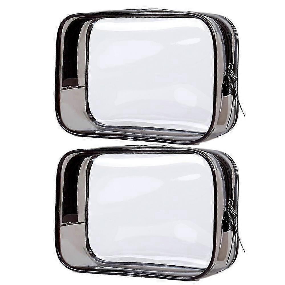 クリアトイレタリーバッグセット - 透明防水メイクアップ&ウォッシュバッグ