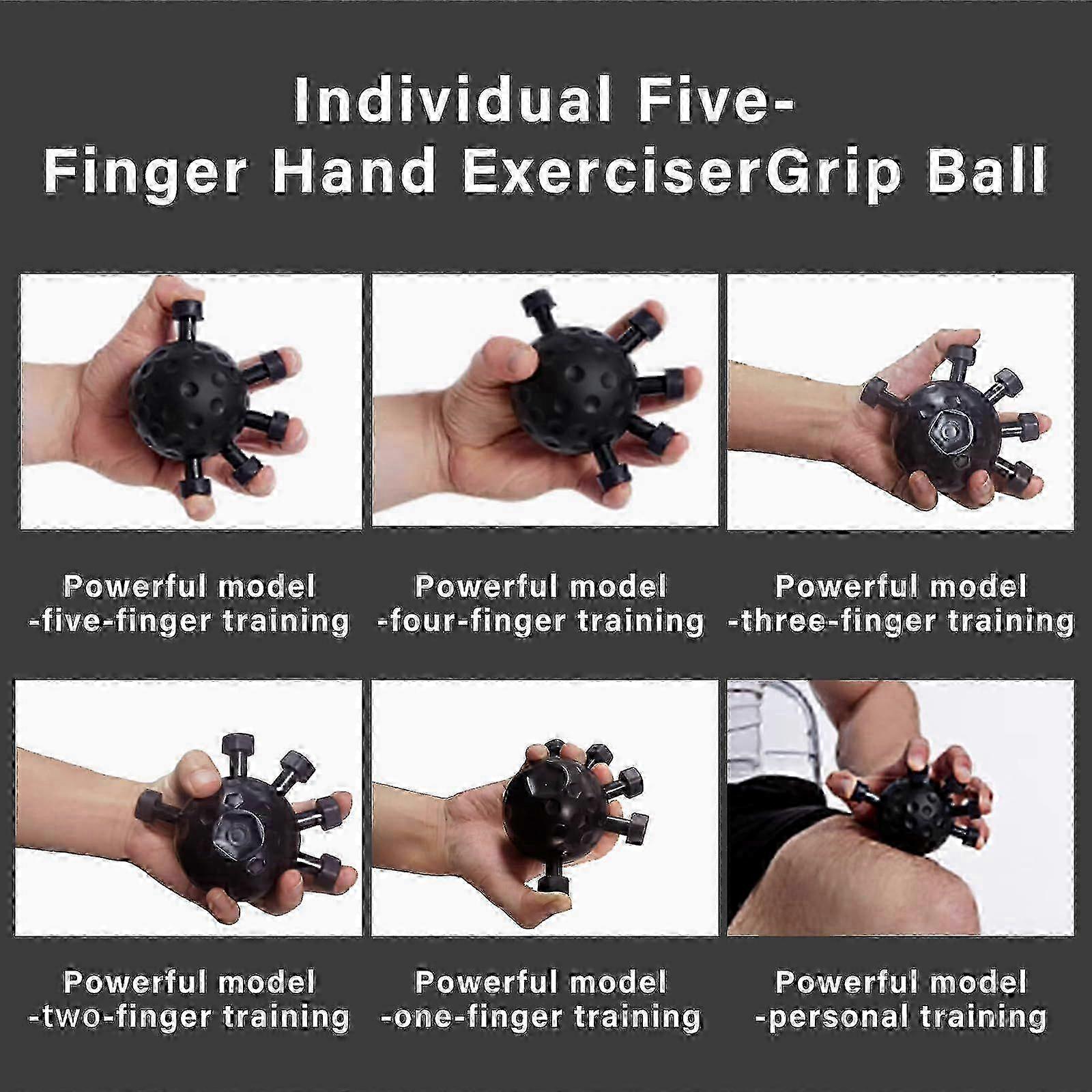 ハンドエクササイズボール for Finger Strength & Stress Relief - Black Wrist Trainer