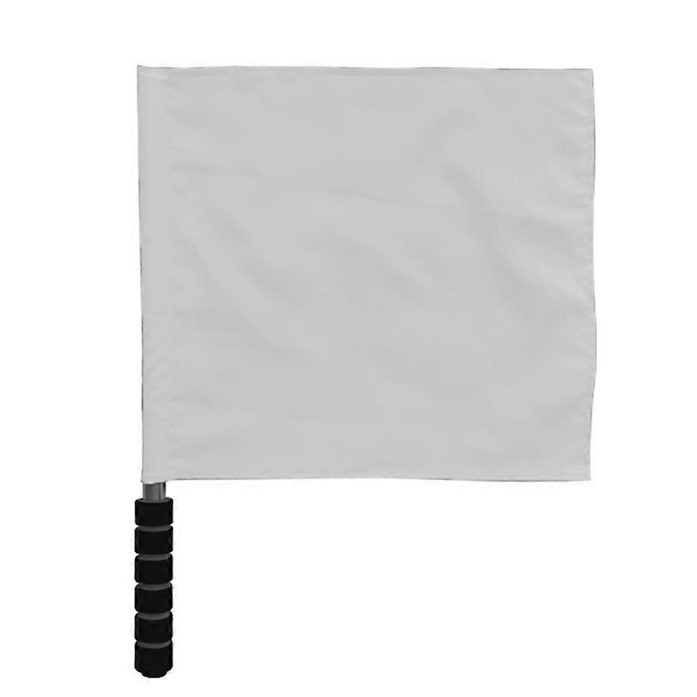 Referee Flag Stainless Steel Command Hand Flag Red Signal Flag Sponge Handle Special Patrol Performance(White)