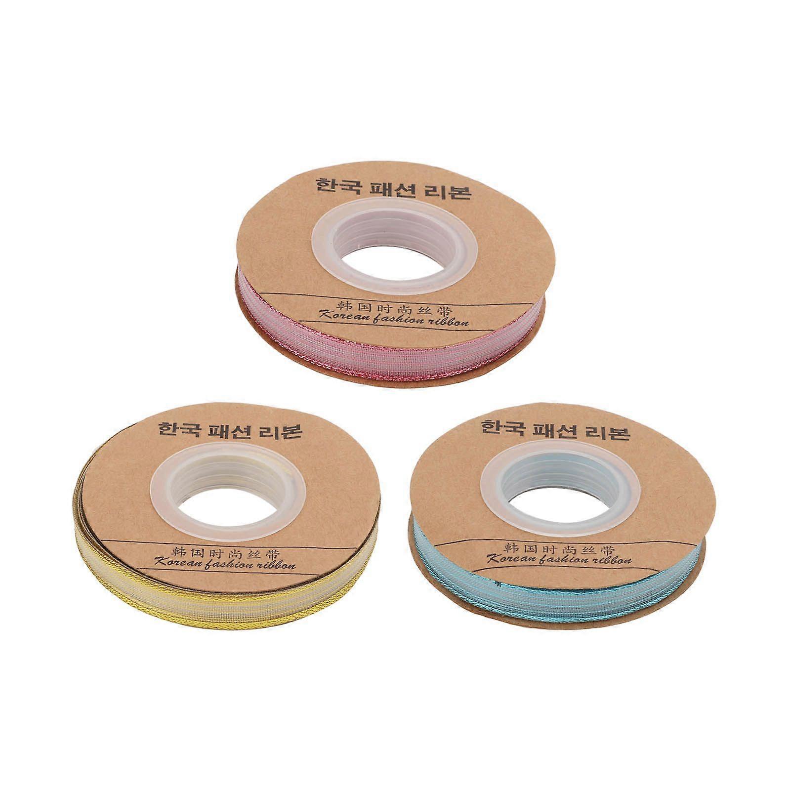 2025 أحدث طراز 3 لفات هدية بريق الشريط 150yd 3 ألوان بريق ذهبي