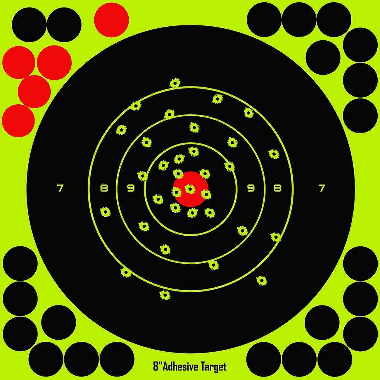 Targets 8 inch Reactive Splatter Self Adhesive Shooting Target Bright Fluorescent Yellow Upon Impact Gun Stickers (25 pcs)