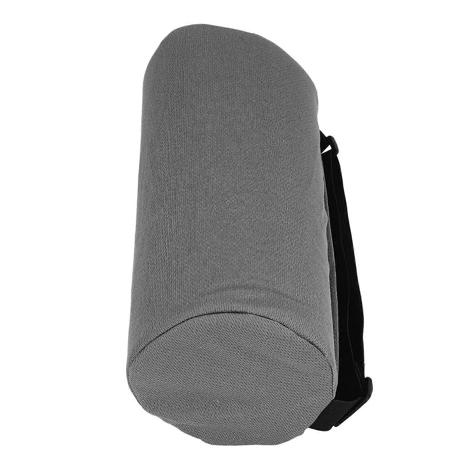 Lumbal Roll Pute Multifunksjonell Memory Foam Back Roll Midjestøtte Sylinderpute med justerbar stropp Grå 
