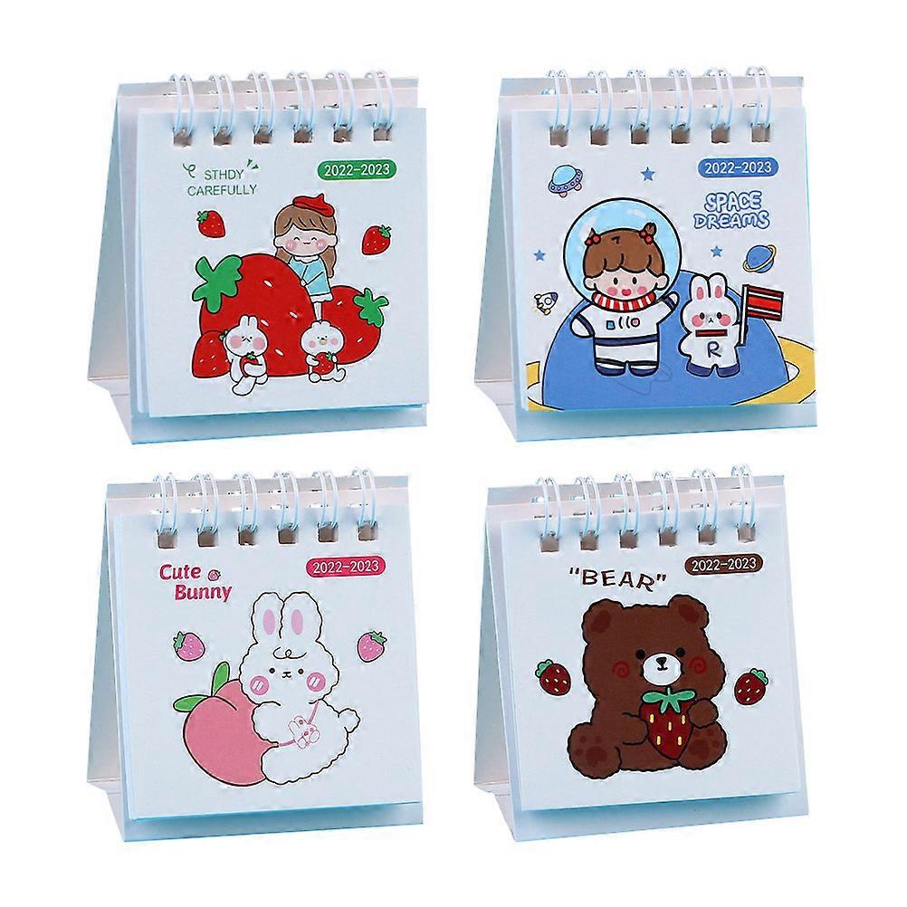 Cute Desk Calendar Calendar For Home Daily Use Square Shape 4Pcs
