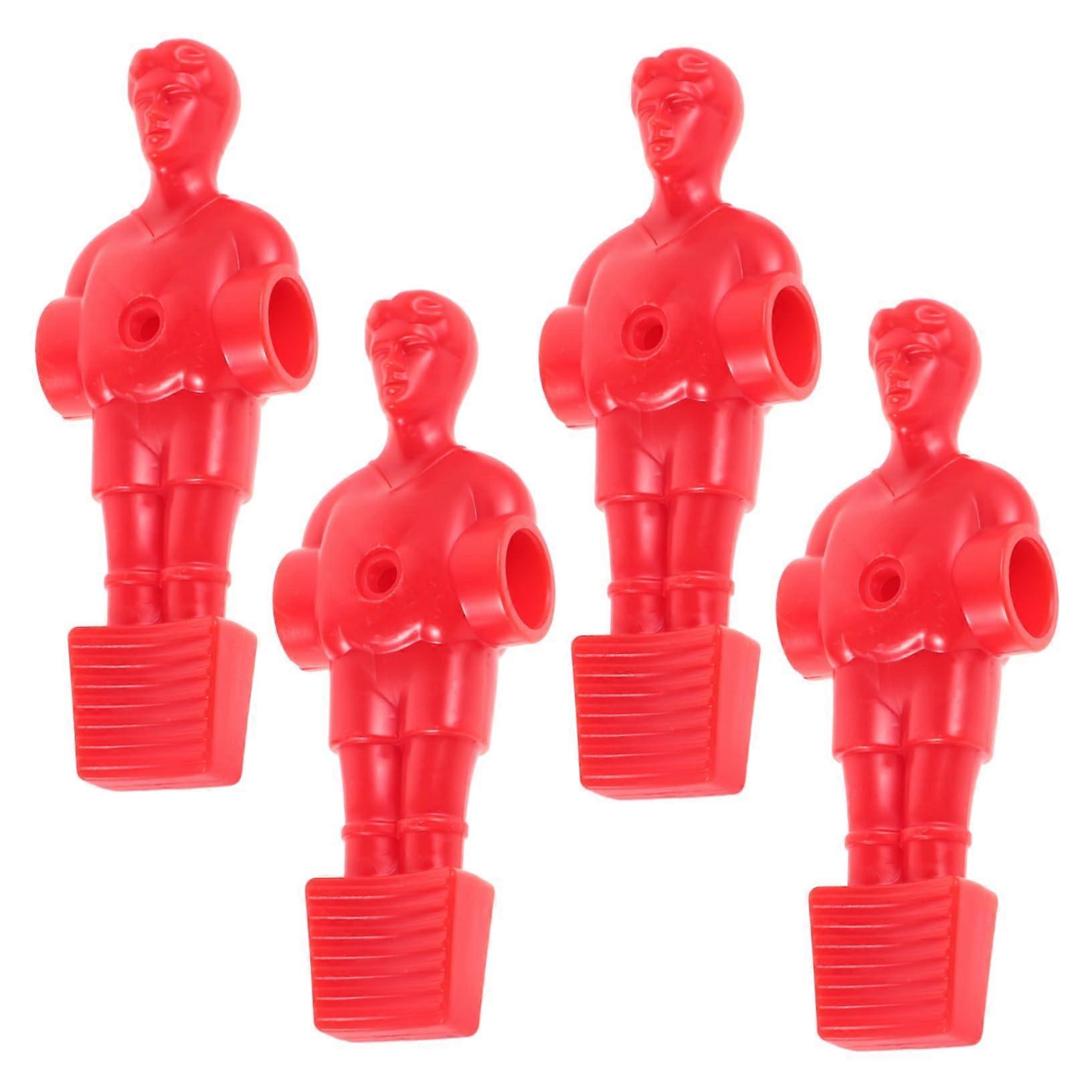 Foosball Table Accessories Set - 4 Replacement Players, Red Foosball Figures, Compatible with Standard Foosball Tables