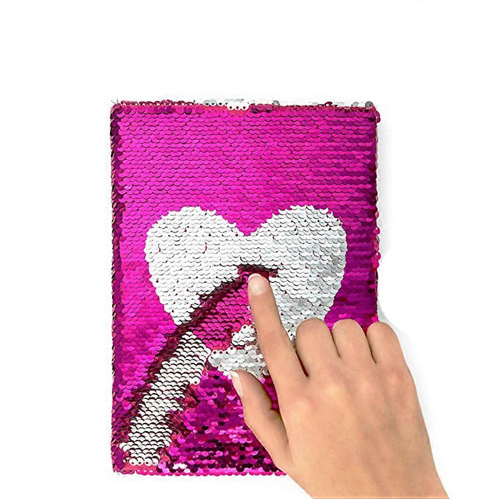 Traveler Notebook A5 Heart Sequin Notebook Notepad For Students Rosy 22x15.8x1cm Drawing 1Pack