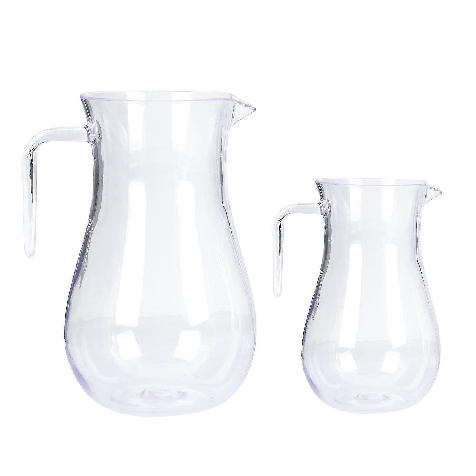 2 Pcs Clear Acrylic Wine Jug Water Pitcher 15x7.7cm Transparent