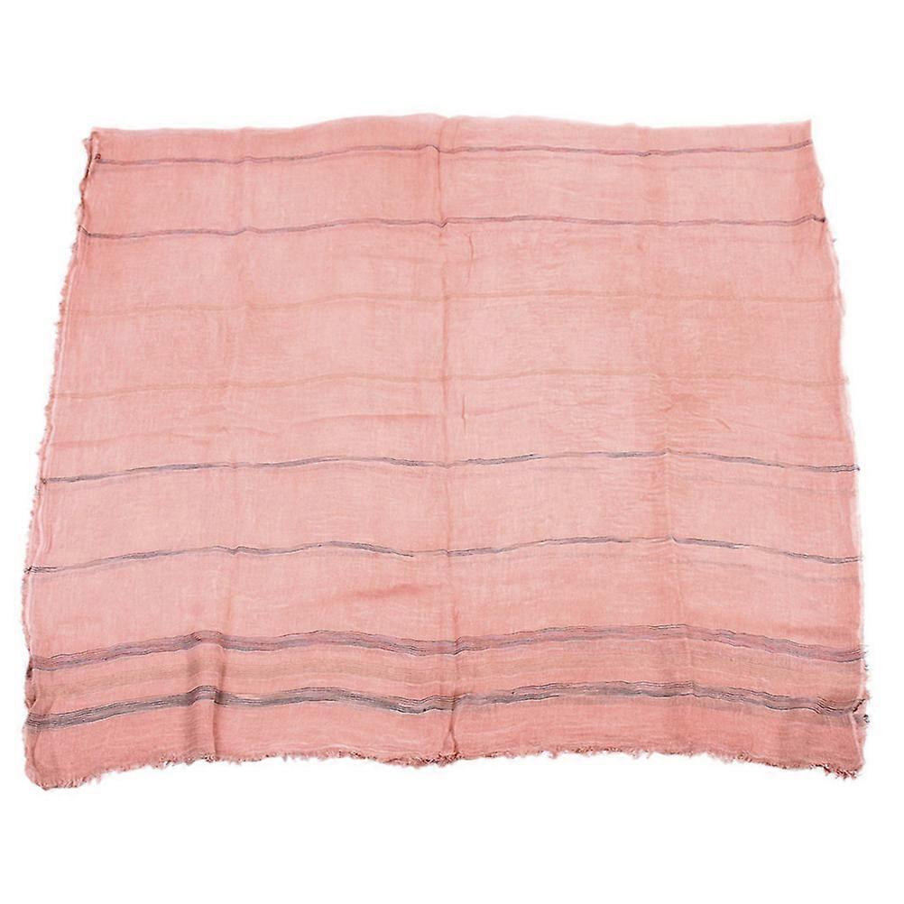 Sun Block Scarf Women Men Fashion Cotton Linen Plain Color Khaki Pink 175x45cm Shawl Beach Travel 2Set