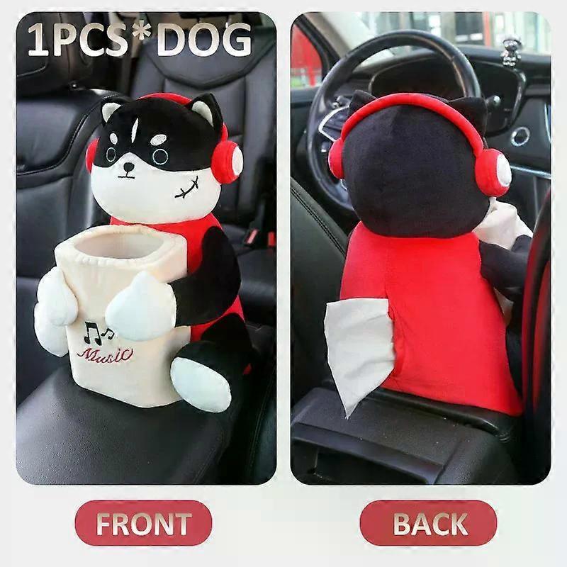 Cartoon Cute Car Tissue Box Creative Car Armrest Box Garbage Can 2 In 1 Tissue Bag Multi-functional Storage Bag Suitable for Home Office