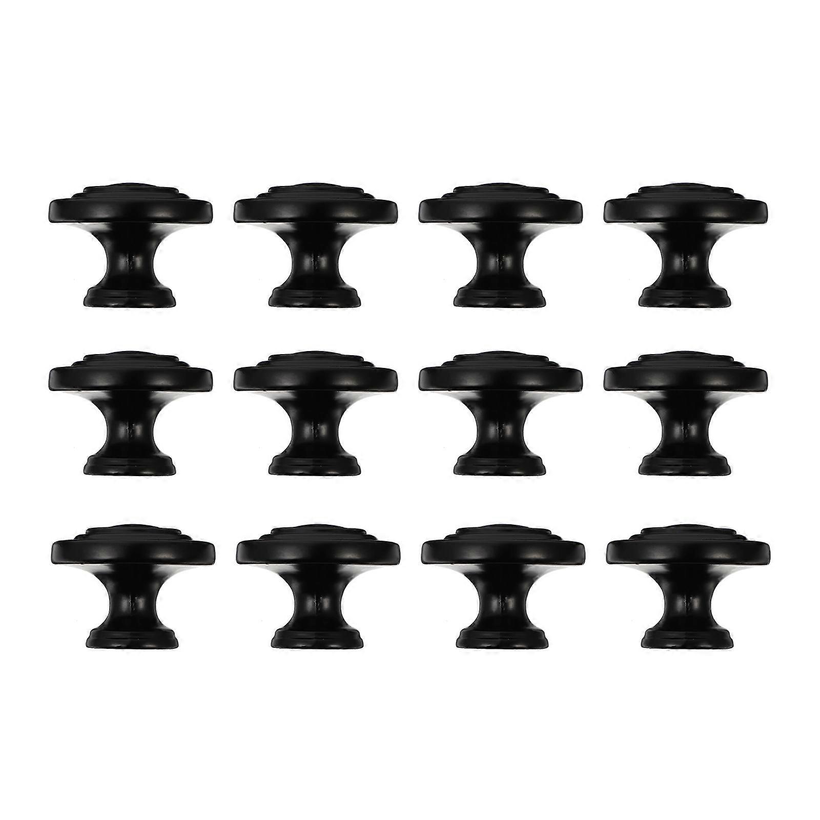 Zinc Alloy Cabinet Handle Cupboard Knobs Wardrobes Replacement Round Design 12Set