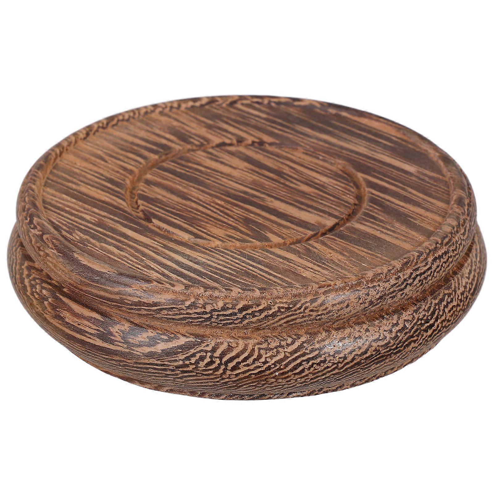 Planter Stand Round Wood Plant Stand Supporting Small Plants Drum-Shaped Design Home Decor Item Brown 7.8CM Inner Diameter 1Pcs
