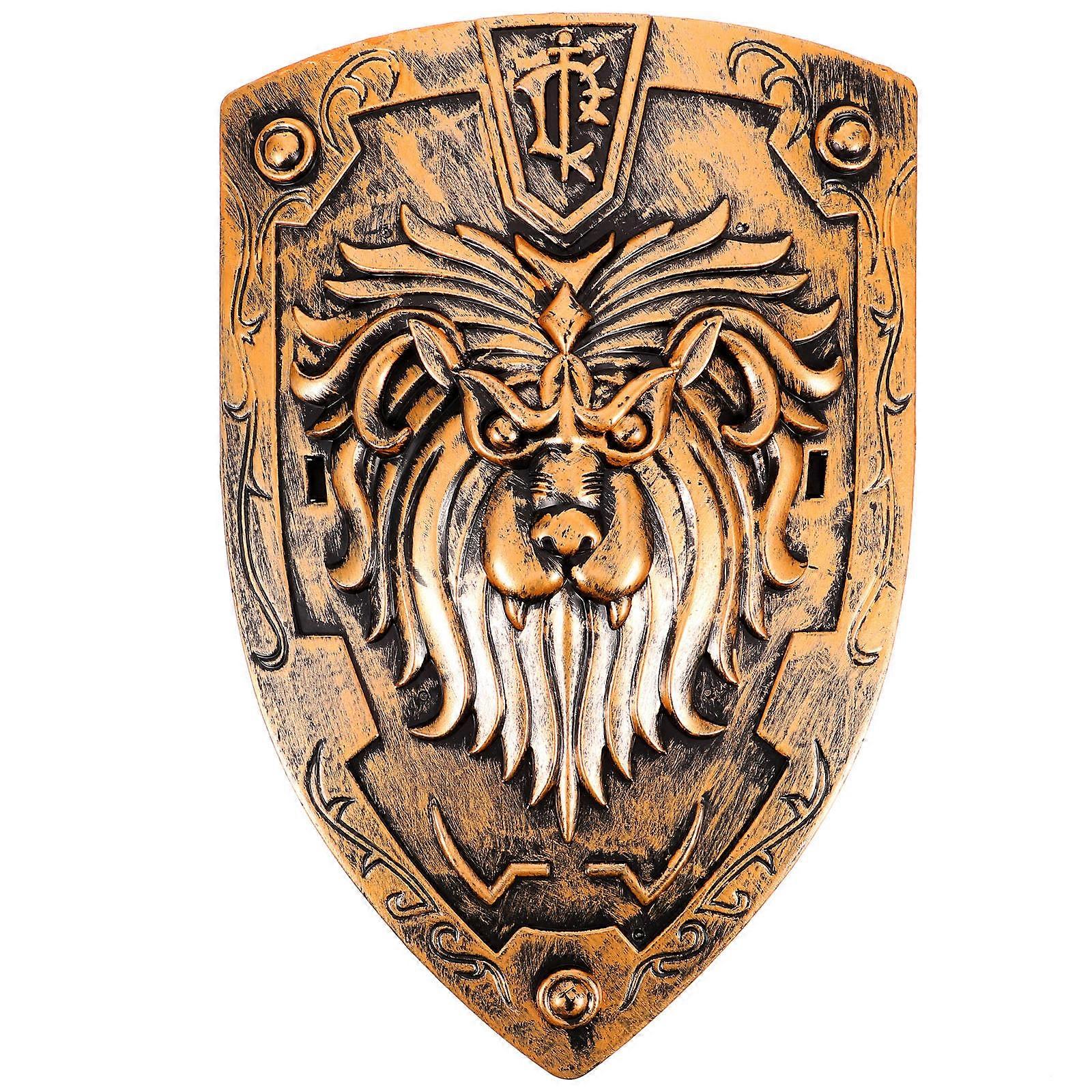 Medieval Cosplay Shield Prop Realistic Simulation Design for Halloween Parties Stage Performances Easy to Hold Costume Accessory for Role Playing