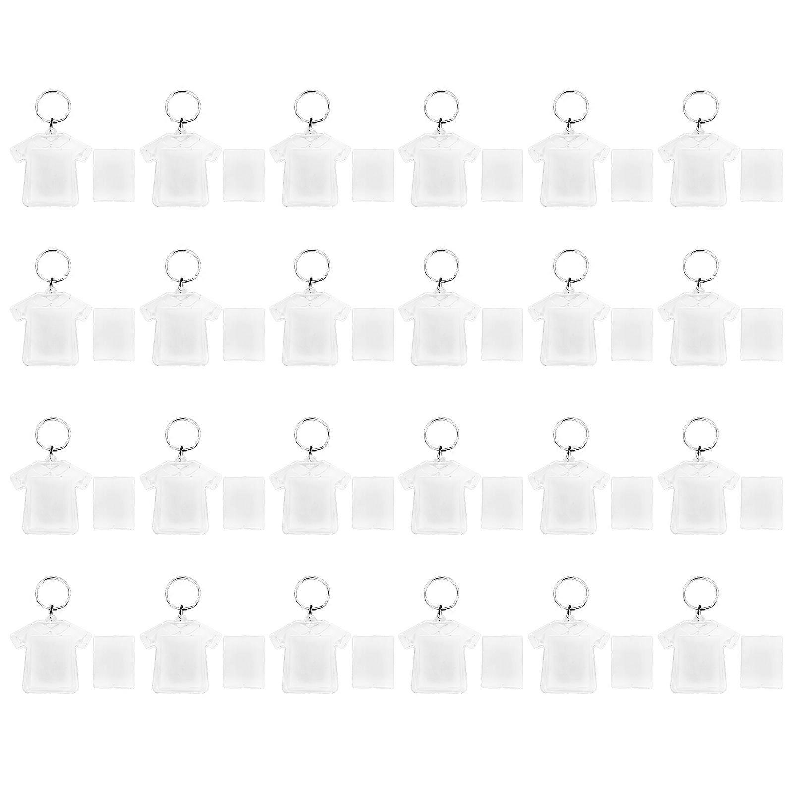 Photo Keyrings Clothes Shape Keychains Everyday Use Assorted Color 5.5x5.5cm Holds Photos 24Pcs