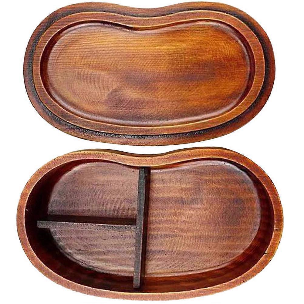 Wood Lunch Box Bento Container Leakproof Insulation Students Office Workers 450ml 1Pack