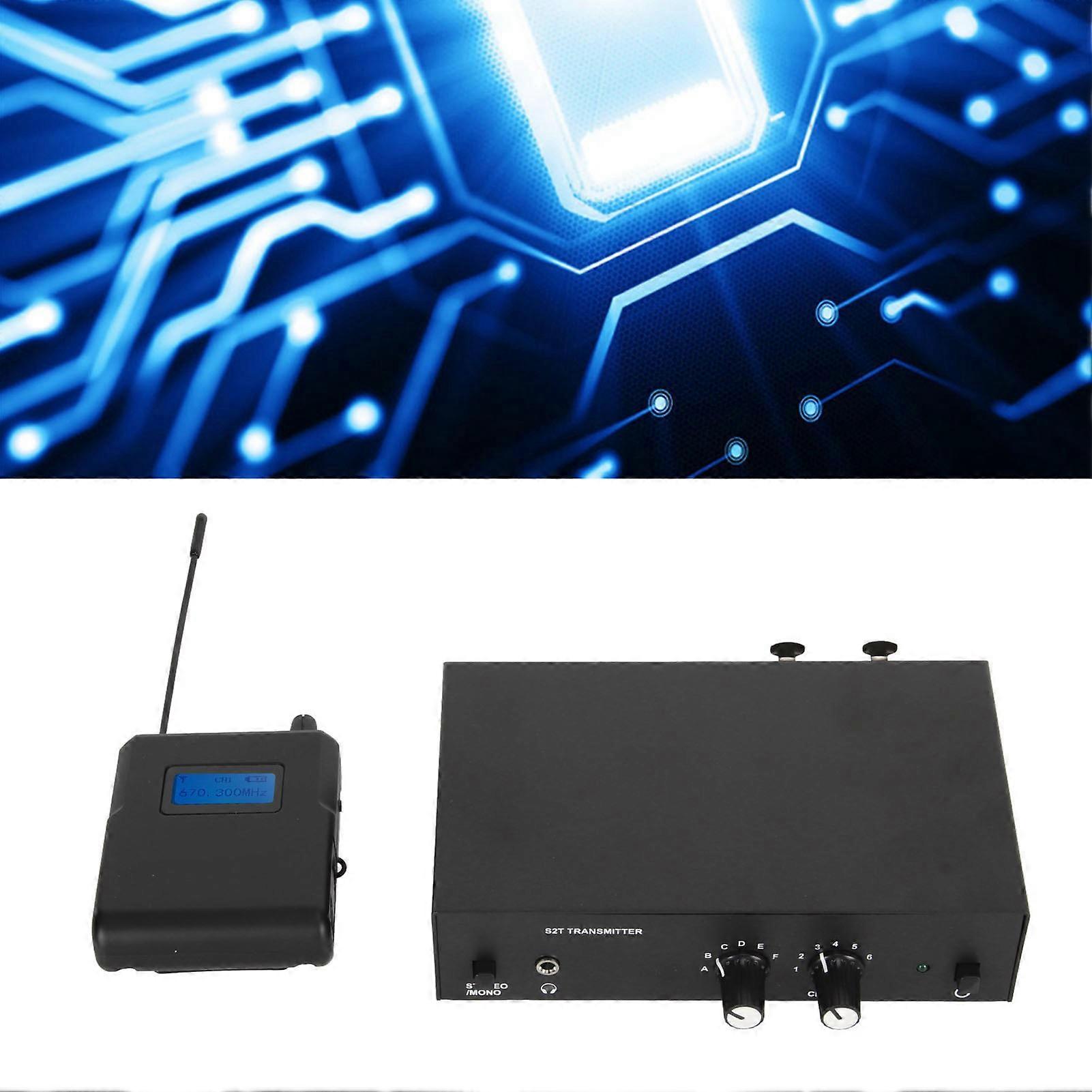 ANLEON S2T Sistema di monitoraggio wireless stereo 670-680 Mhz Ricevitore trasmettitore monitor wireless con auricolare Spina 100-240V AU 