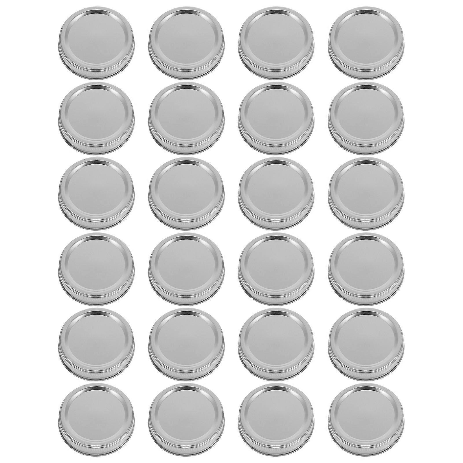 Mason Jar Lids and Rings for Canning Supplies Silver Color 7.30X7.30X1.70CM Storage 24 Sets
