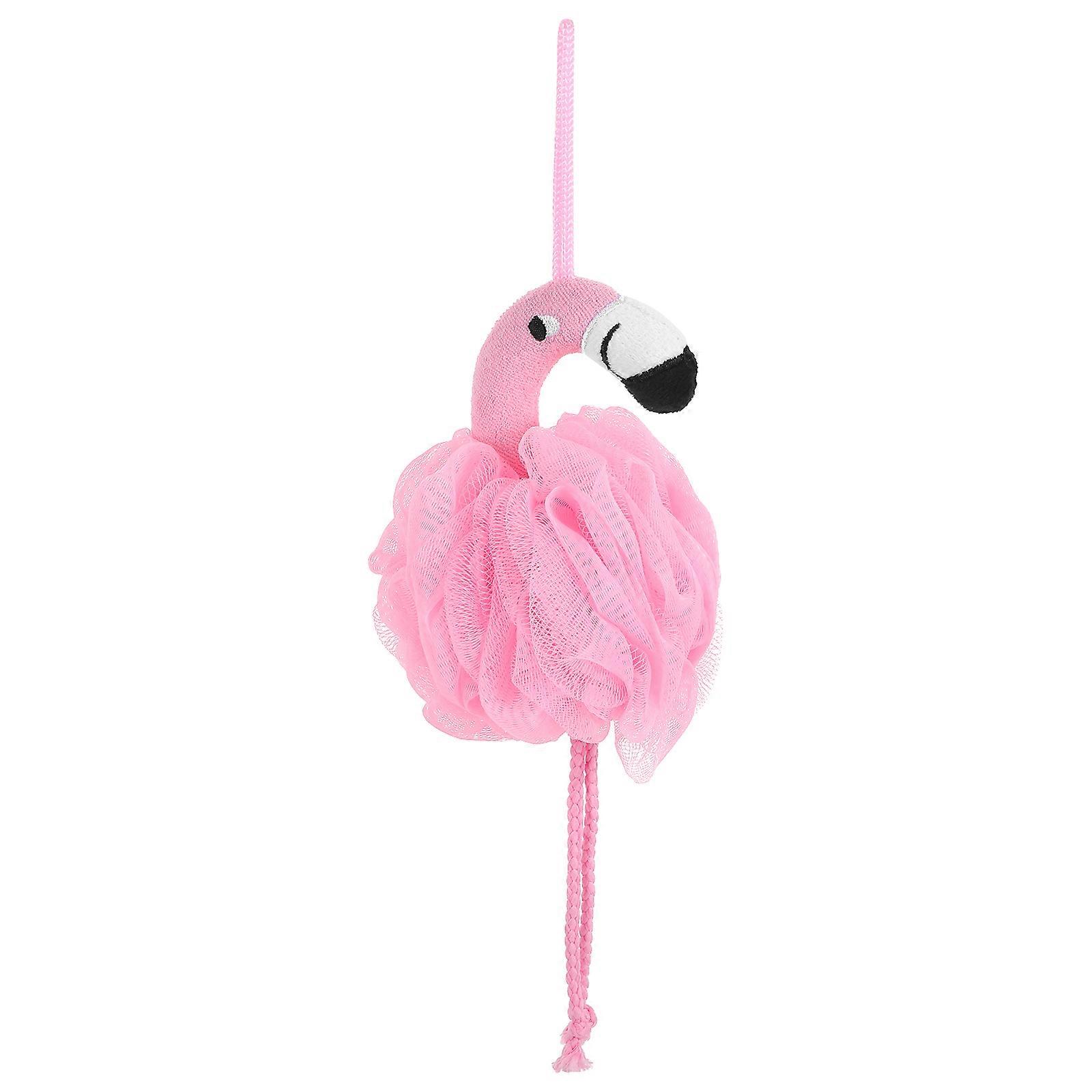 Cute Shower Puff Adorable Flamingo Shaped Bath Ball Home Use Pink Clean 25.00X16.00X13.00CM 1Pcs