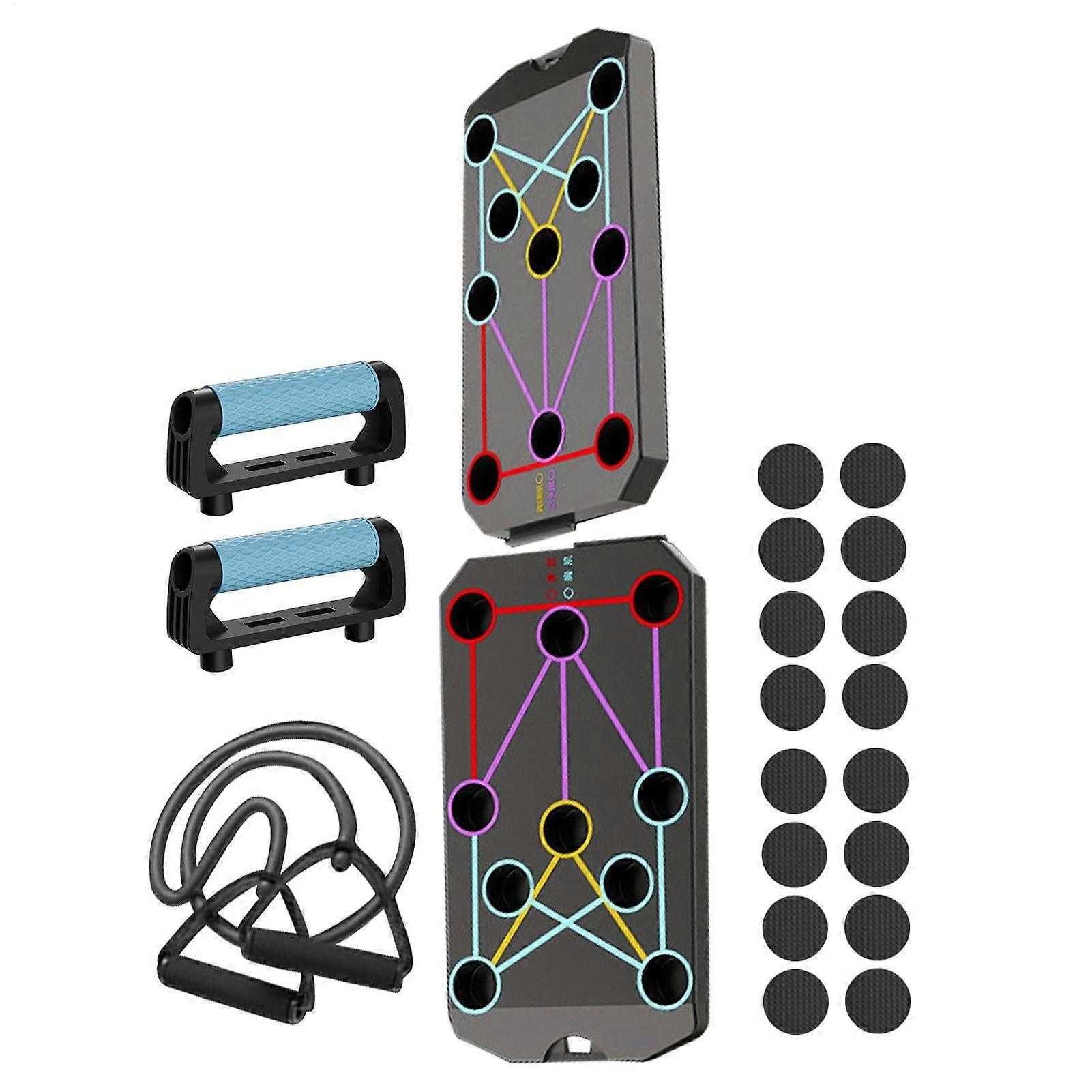 Foldable Pushup Board for Chest Muscle Training, Portable Workout Equipment with Adjustable Handles for Men and Women