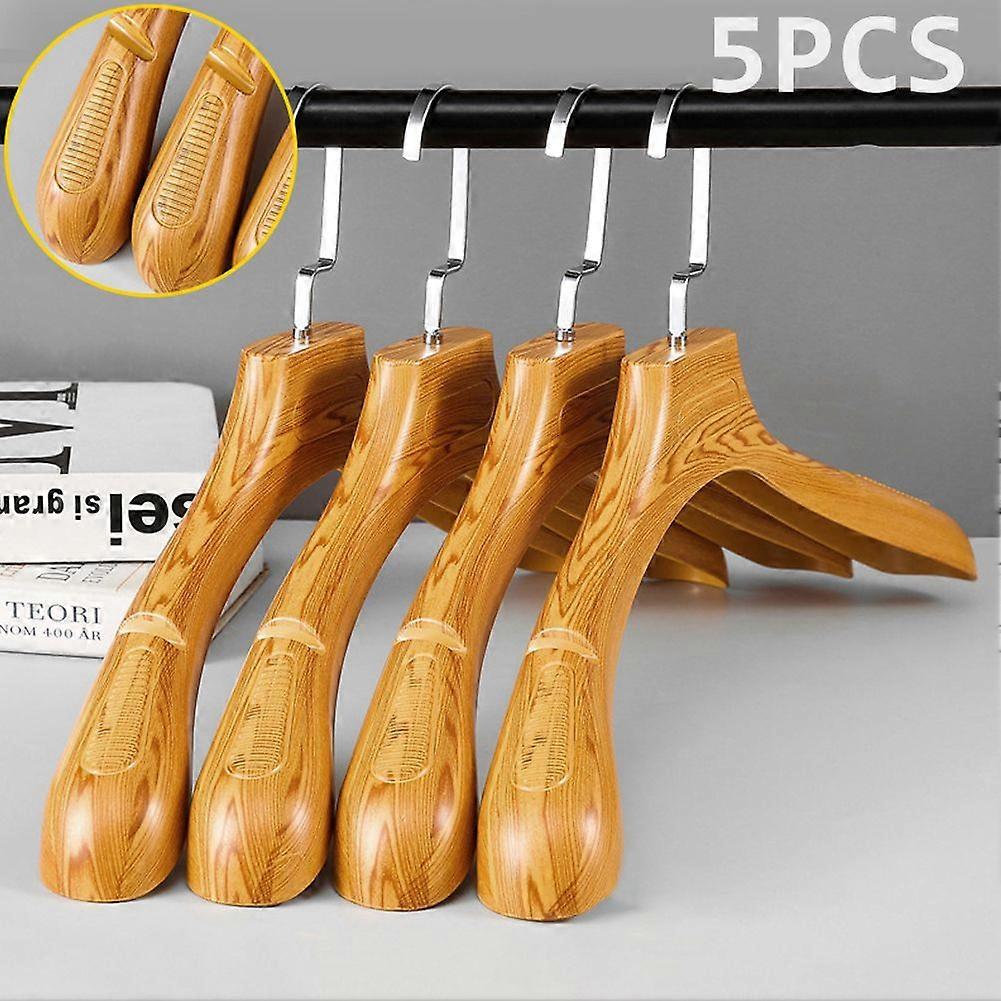 Imitation Wood No Marks Hanger Non-slip Clothes Support Stand for Home