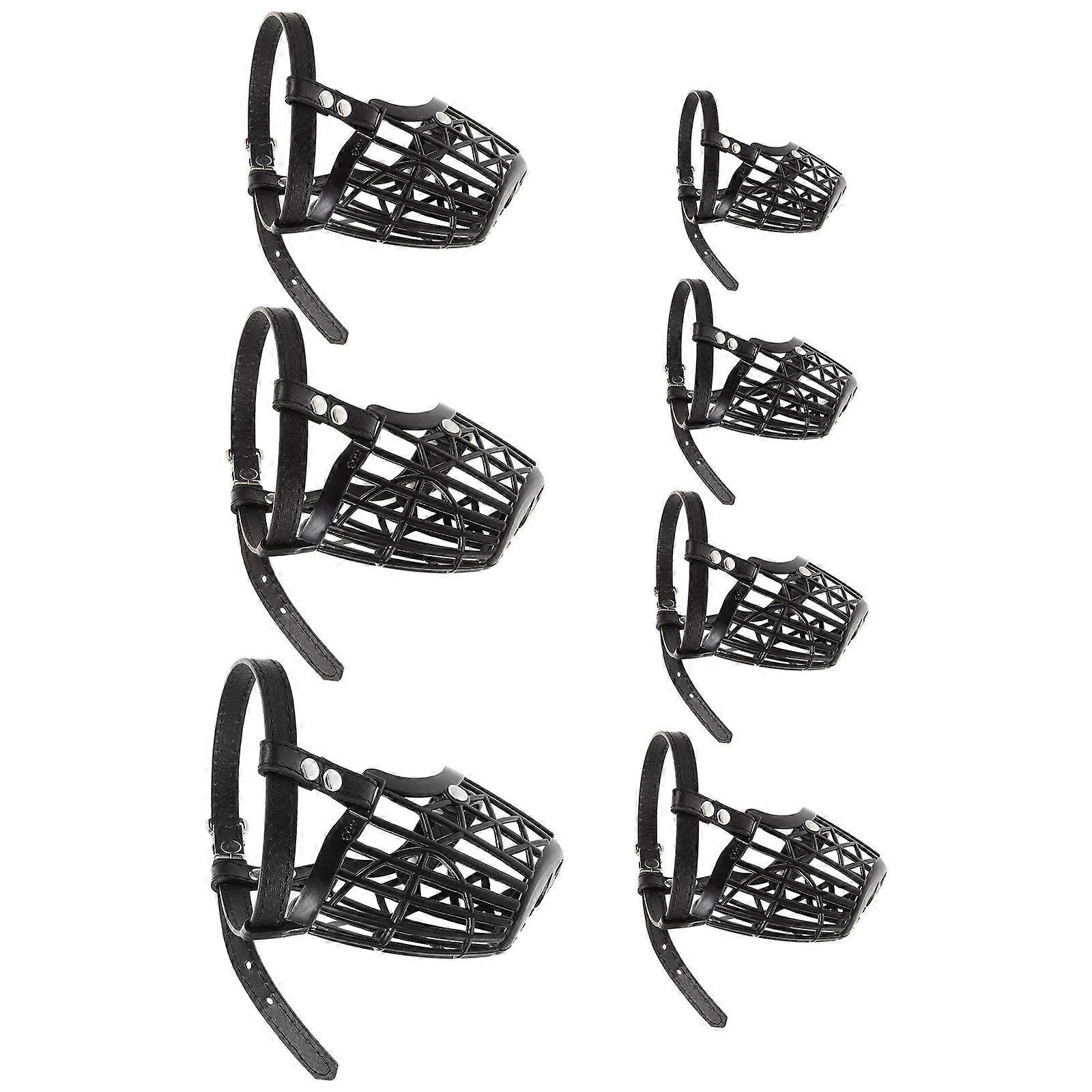 Basket Muzzles for Dogs Anti-Bite Prevent Eating Fashion 1Set of 7Pcs