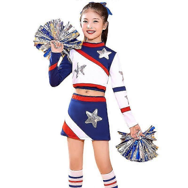 Tyttöjen cheerleading-univormu pom poms ja sukat, lasten cheerleading-univormu