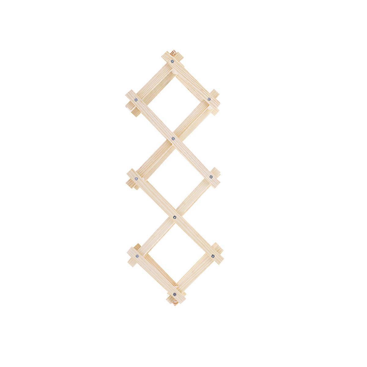 Wood Display Rack Foldable Wine Stand Solid Wood for Kitchen Display Shelf Burlywood 1Pcs