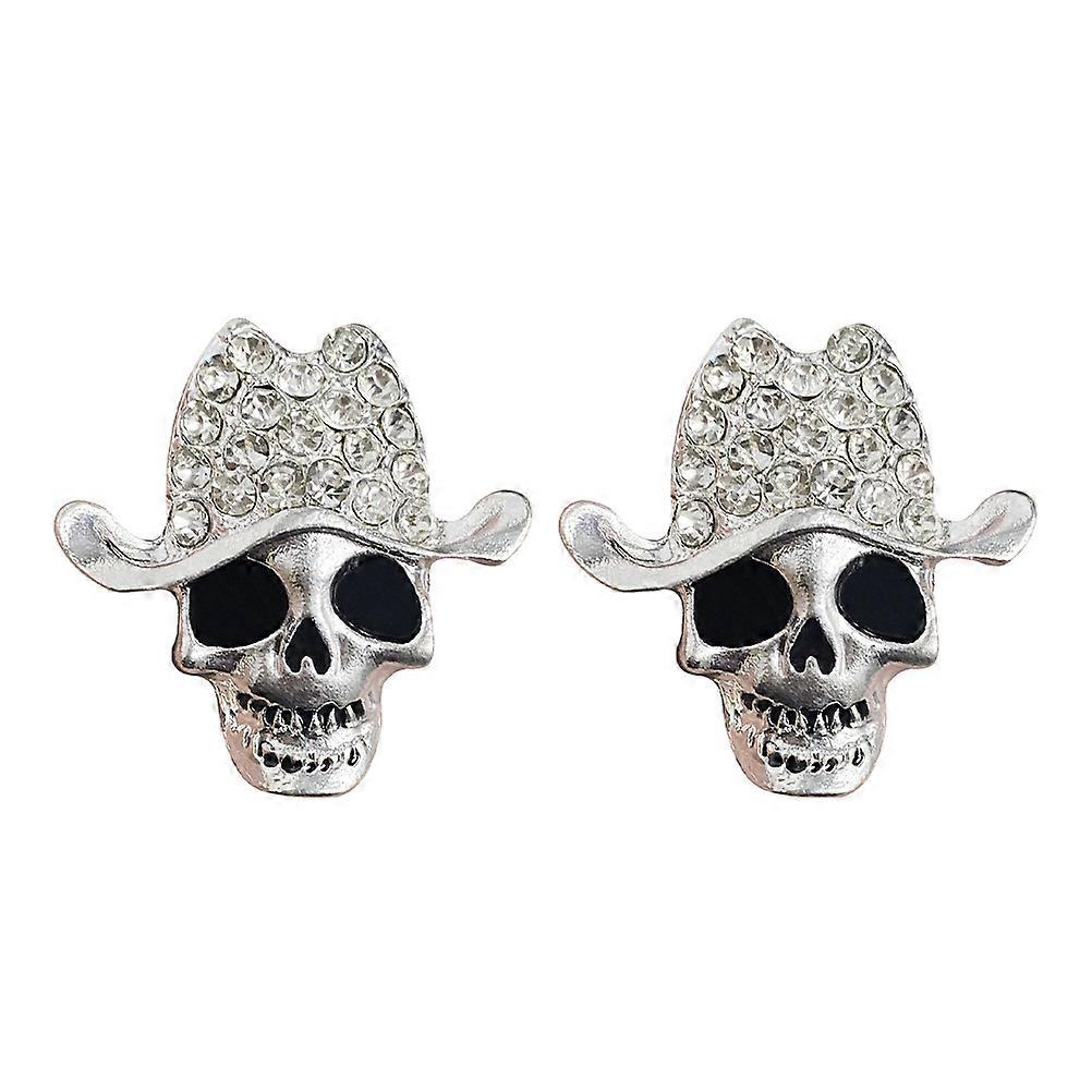 Skull Shape Car Air Freshener Clip Metal Retro Design Car Use Silver 4.4x4.4cm Air Freshener 2Pcs