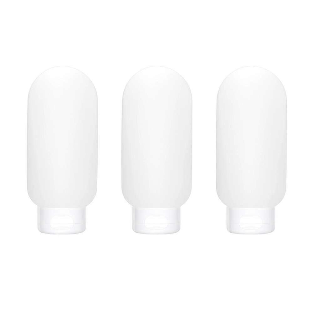 Travel Bottle, 3 Pcs Leak Proof Refillable Squeezable Containers Set(60 ml) with Label and Transparent Carry Bag for Liquid Shampoos, Soap and Toiletr